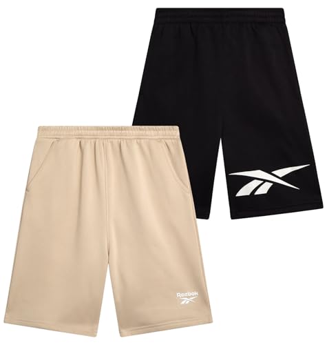 Catálogo de Ropa de Baloncesto para Niño disponible en línea para comprar. 45 Reebok - Pantalones cortos deportivos para niños, paquete de 2 pantalones cortos de rizo francés de secado rápido con bolsillos para baloncesto y gimnasio, Negro/Deporte Beige,...