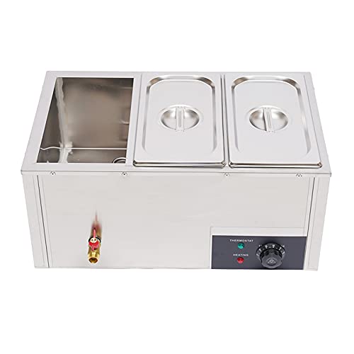 850W Speisenwärmer, Buffetwärmer mit 3 Speisebehälter Innenmaß pro Zelle 30×15,5×15cm für Gastronomie Cafeterias und Anderen – Bild 6