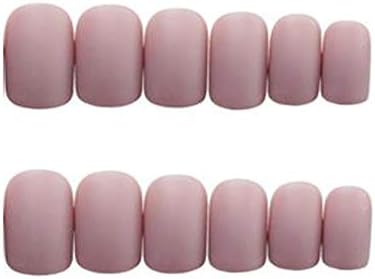 YONAIL 24pcs/set Press On Nails Square Fake Nails with Glue Short Matte False Nails for Women Acrylic Fake Finger Nail Tips Full Cover Glue On Toe Nails - Image 5
