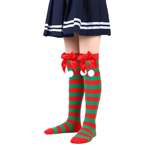 Baby Girls Knee High Socks Soft Knit Ribbed Uniform Princess Bow Stockings Dress Socks for Christmas,New Year2