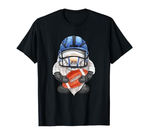 Football Gnome With Blue Helmet For American Football Lover T-Shirt
