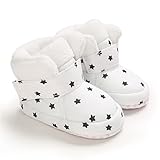 Baby Winterstiefel Jungen Winter Babyschuhe Mädchen, Krabbelschuhe Baby Warm Halten Lauflernschuhe Winter Winddicht wasserdicht Schneestiefel Weiche Sohlen Krippe Schuhe Stiefel (Weiß,6-12 Monate)