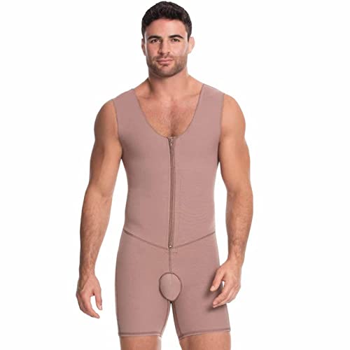 Delié By Fajas Dprada Colombian Faja For Men Fajas Colombianas Men Compression Garment Full Shapewear With Frontal Zipper (Cocoa, X-Large) #TOP2