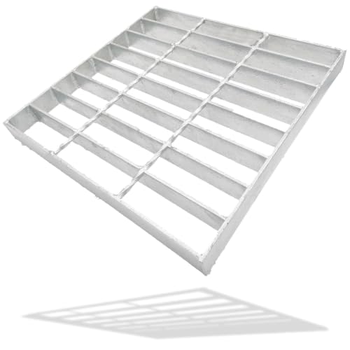 Image of Galvanized Steel Drain Grate, Driveway Channel Cover 12x12 in