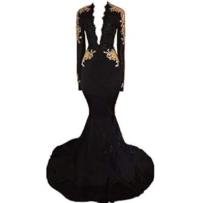 black and gold mermaid dress