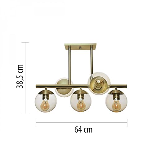 Infinitylux Lustre Bola 50x60X50 5 Lampada Bivolt REF 20 Bronze