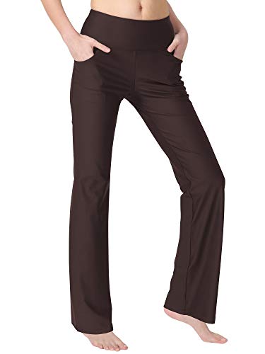 Image of Zeronic Women's Bootleg Yoga Pants with Pockets Long Bootcut Workout Running Pants Tummy Control Pockets Work Pants for Women