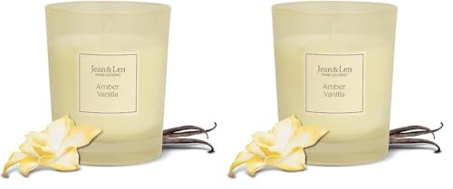 Jean & Len Duftkerze Amber & Vanilla, 2er Pack