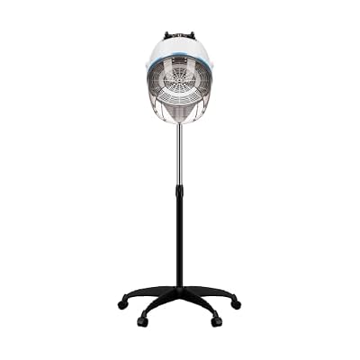 Saicool Hair Dryer, Professional Adjustable Hooded Floor Hair Bonnet Dryer Stand Up Hair Dryers with Rolling Base for Home Salon Spa Beauty Equipment, Black (White)
