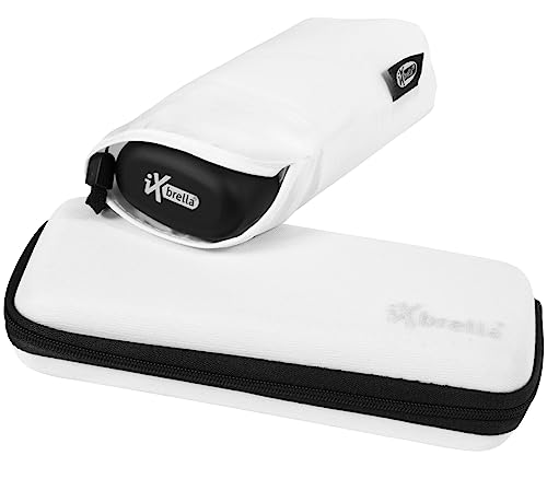 iX-brella Super-Mini-Taschenschirm - winziger Regenschirm im Etui - weiß