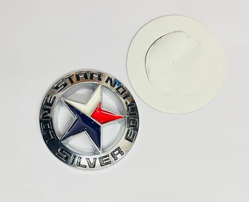 Image of NEW Round Lone Star Chrome Logo Emblems for Car & Bike Metal Lo.go and Grill Me.tal Lo.go, Auto Accessories for Car Emblem 3D Badge Auto Racing Sport Sticker Grand Tourer Decal.