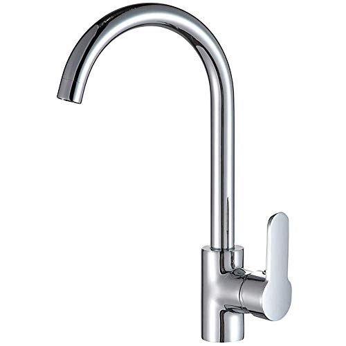 Robinet de cuisine en cuivre massif avec tuyau d'arrivée d'eau chaude et froide - 5