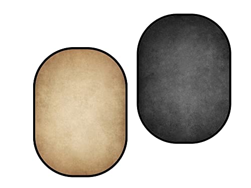 Kate Collapsible Backdrop Pop Up Photo Backdrops Grey Beige Portable Background for Headshot, for Portrait Photography, for Video, 5x6.5ft