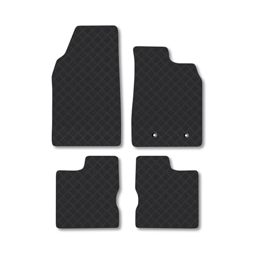 Dacia Duster (2018+) [Without Passanger Drawer] Rubber Car Mats Accessories Tailored Fit Compatible Accessory Waterproof Protection Non-Slip Floor Mats Full Durable Front Rear Set with Clips
