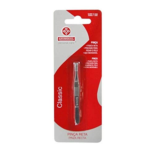 Pinça 7 Cm Classic De Aço Inox E Ponta Reta, Mundial S/A, Prateado