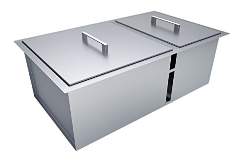 Sunstone B-Sk34 Over/Under Height Double Basin Sink With Covers, 34" X 12", Stainless Steel #TOP17