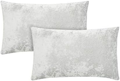 Amazon Brand - Umi Set of 2 Crushed Velvet Cushion Covers 45 x 45cm, Luxurious Crushed Velvet Cushion Covers 18x18 Inch, Decorative Square Throw Pillow Cases for Seat, Sofa and Bed, Teal Green