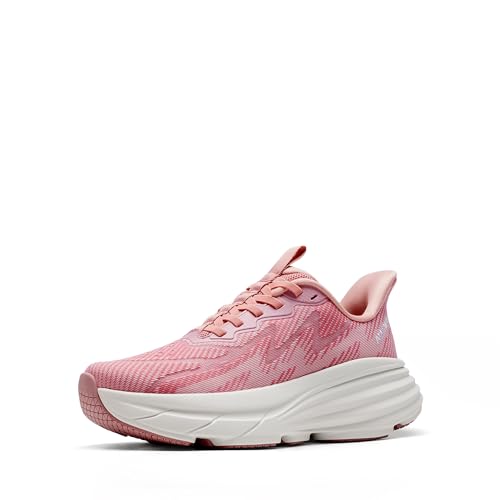 Women's Slip On Walking Shoes Hands-Free Cushion Running Tennis SwiftPlush Non-Slip Comfortable Workout Gym Athletic Fashion Sneakers 6.5 Pink