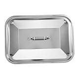 LOLIPPYY Tapa de Acero Inoxidable para Bandejas de Hornear Profundas Rectangular con Asa Salpicaduras para Barbacoa al Aire y Reuniones Familiares