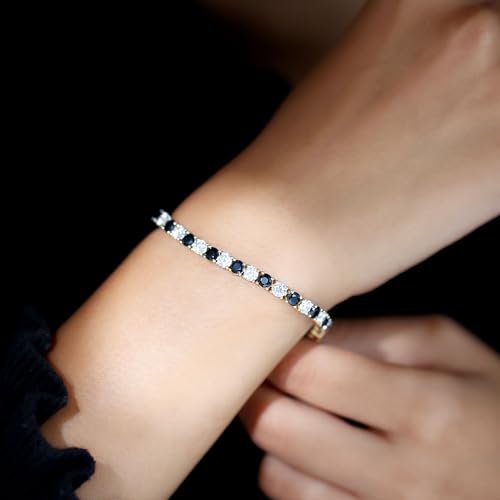 Certified Lab Grown Diamond Tennis Bracelet, Ef-Vs Quality, Black and White Diamond Bracelet - Ready To Gift3