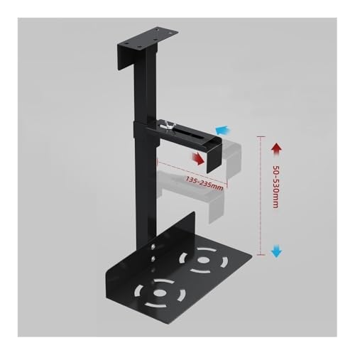 Soporte para Torre de PC Bajo el Escritorio, Ajustable en Altura y Ancho, Montaje en Pared o Escritorio, con Sistema de Suspensión (Negro) miniatura 3