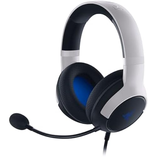 Razer Kaira X Wired Gaming Headset for PlayStation 5 / PS5, PS4, PC, Mac, Mobile: 50mm Drivers - HyperClear Cardioid Mic - Memory Foam Cushions - On-Headset Controls - White & Black