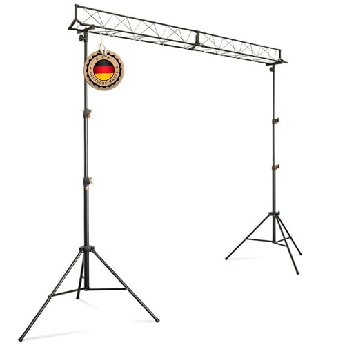 ETEC Professional Licht Stativ Set LS-4 mit 3-Punkt Traverse - DJ Stand Bühne Truss Stand Light Stand Traversensystem Lichtstativ Quertraverse Veranstaltung Bühne Beleuchtung