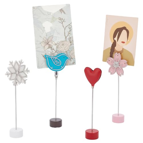 Carte de mariage et fête réussie avec le lot de 4 supports de table oiseaux et fleurs en métal