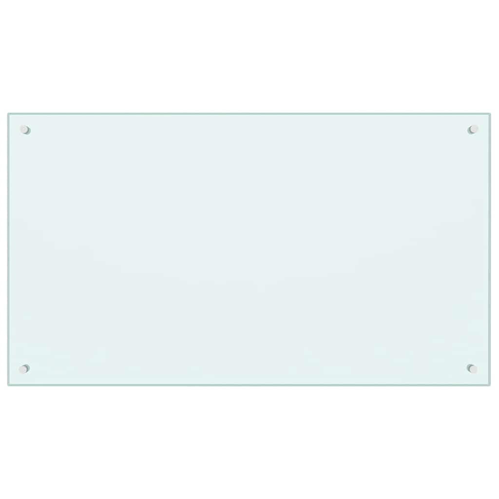 vidaXL Kitchen Backsplash Heat-Resistant Scratch-Resistant Kitchen Decor Wall Panel System Tile Splash Guard Milk 100 x 60 cm Tempered Glass