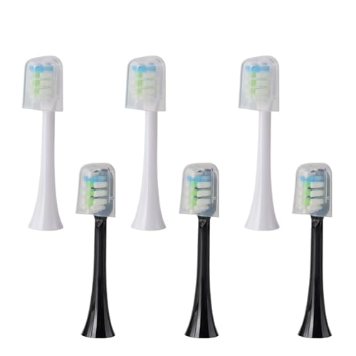 Replacement Brush Heads,Compatibility For SOOCAS X3U/X3Pro/X5/V1/D2/D3 6/12pcs Bristle Electric Toothbrush(SHUSHI-WH3BK3)