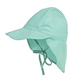 YAMEE Sonnenhut Baby mit Nackenschutz, Flapper Fischerhut Kinder UV Schutz, Sonnenkappe Mädchen Strandhut Jungen Mütze Sonnenmütze Faltbar, Sommer Kinderhut 3 Monate - 5 Jahre