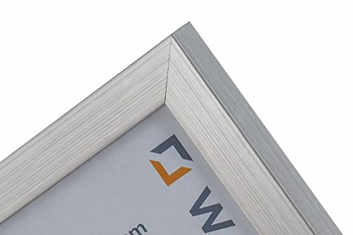 Wall Space A5 Photo Frame | Modern Silver A5 Frame | 210 x 148 mm | Silver Wooden Frame with Real Glass