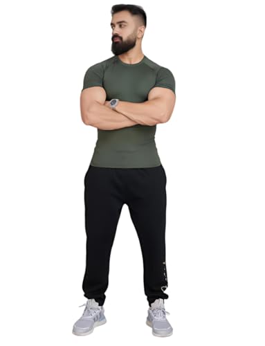 Image of Men's Gym T-Shirt, Dra-fit, Regular Fit, Round Neck, Short Sleeve, Black