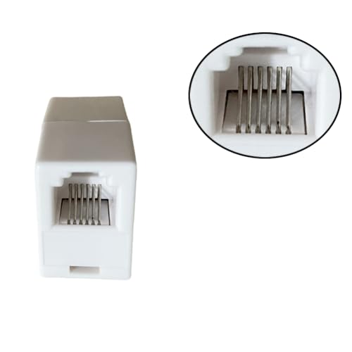 Cables de extensión de teléfono 8 pies RJ12 con acopladores 6P6C y clips de gestión 4