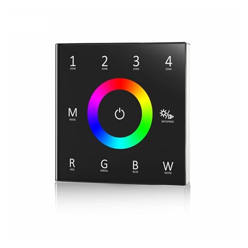 4ゾーンモノクロデュアルカラーRGB RGBWウォールマウントタッチスクリーンDMXコントローラ100-240VAC DMX512、 2.4GHz T11、T12、T13、T14(T14 black)