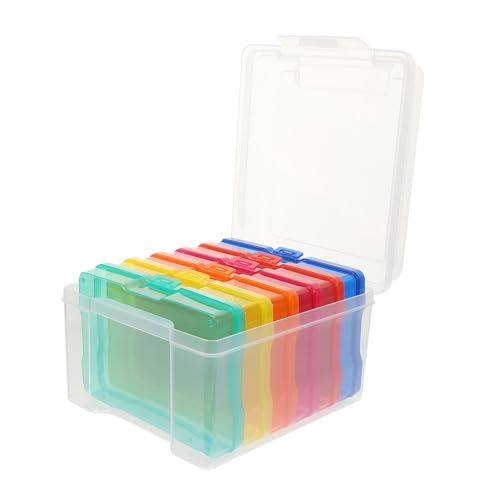 Boîte de rangement pour photos multicolore pour ranger le bureau