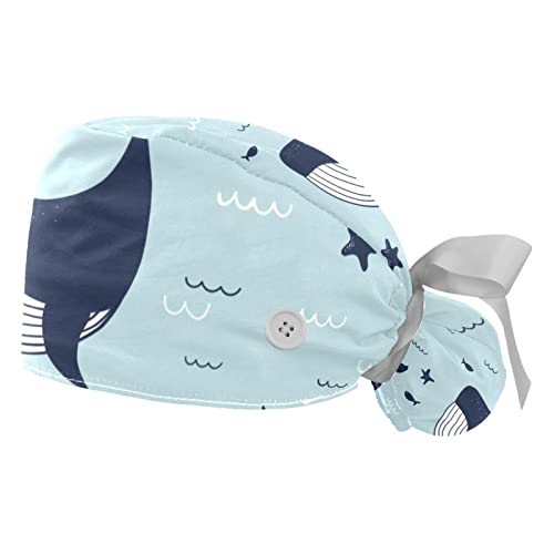 Chapeaux bouffants JDEZ motif baleine lot de 2 casquettes de travail