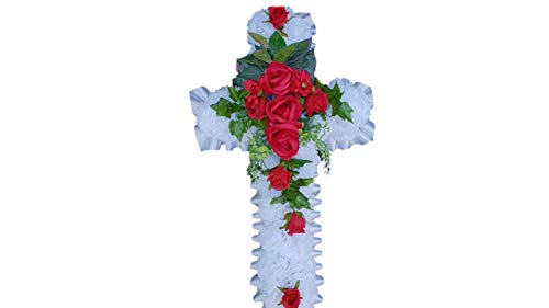 stems of elegance Cross Silk Artificial Funeral Flowers Wreath/Memorial/Grave/heart/letters sympathy flowers Tribute 20