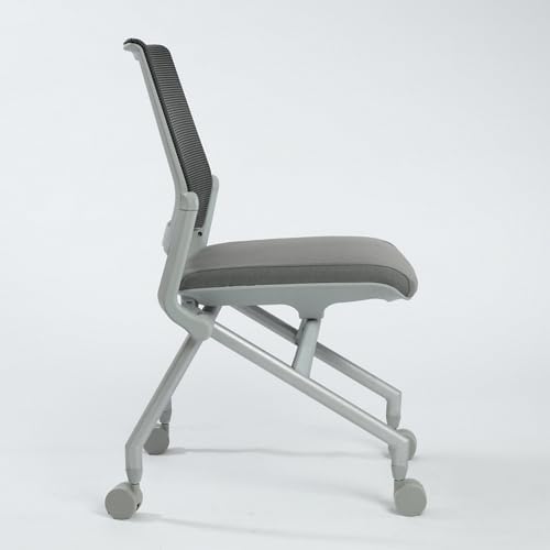 Miniatura 2 de NBF Signature Series Nestor Sillas de oficina sin brazos, sillas modernas de malla con marco plateado, tela negra, capacidad de 275 libras,