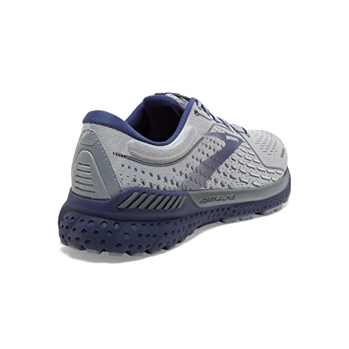Brooks Men's Adrenaline GTS 21 Running Shoe - Grey/Tradewinds/Deep Cobalt - 11.5