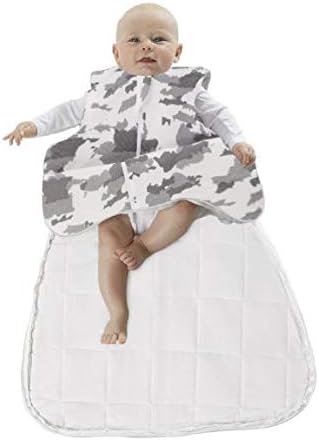 GUNAMUNA Unisex Baby Toddler Sleep Bag, 1.0 TOG, Ultra Soft Rayon, Baby Shower Present, WONDERZiP, Grey Clouds, 3-9 Months