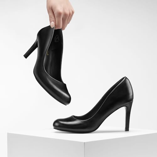 ZURIN Women's Round Toe Stiletto Heels Closed Toe Heels Comfortable Dress Pumps Shoes for Wedding Work Office Business 3 inch4