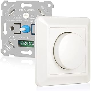 VIPMOON 220-240V 5-200W Push-On/Off obrotowy ściemniacz LED EU-200P do ściemnianych LED/żarówek/lamp energooszczędnych/Lampy halogenowe.