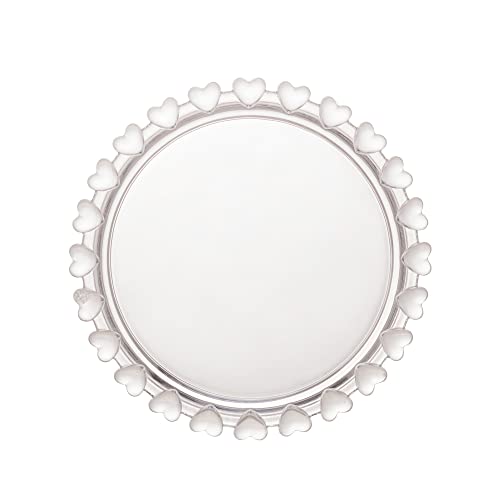 Lyor Coração Mini Travessa Redonda de Cristal, Transparente (Chumbo), 9.5 x 1.5 cm