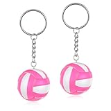 Xyembu 2 Pcs Volleyball Keychains, Portable Volleyball Keyring, 1.46' Mini Volleyballs Pendant, Outdoors Keyring for Backpacks