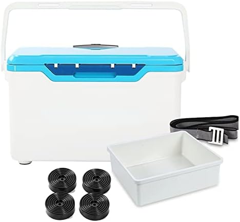 Multifunctional Fishing Gear Box, 32L Insulated Storage Box, Insulated Refrigerator Box with Trolley Wheels, Suitable for Camping and Fishing (Blue) (Set 1 Blue Edge) image 5