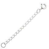 Sterling Silver Curb Chain, 2 Inch Necklace Extender with Spring Ring Clasp