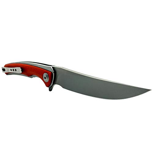 We Knife Co. 704X-R Red Folding Pocket Knife - D2 Steel 3.5In Blade - Hollow Grind - Textured G10 Scales Handle - Upswept Blade Tip - Liner Lock - Edc Pocket Knife #TOP5