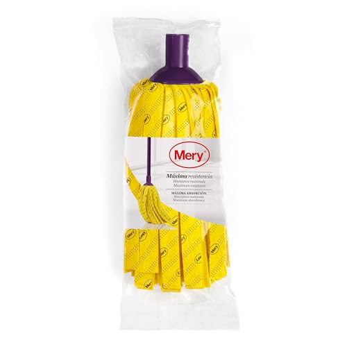 Miniatura 6 de Mery Fregona De Tiras Tiras Súper Resistentes Multi Superficies No Deja Rastro Viscosa Amarillo Medidas: 23 Cm