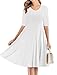 ELESOL Women Vintage Rockabilly Swing Dress Cocktail Party Dresses,White/L